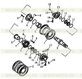 TRACK ROLLER, DOUBLE FLANGE